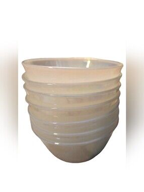 Vintage Fire King Aurora Bowl Set Of 7 Iridescent Opalescent Glass